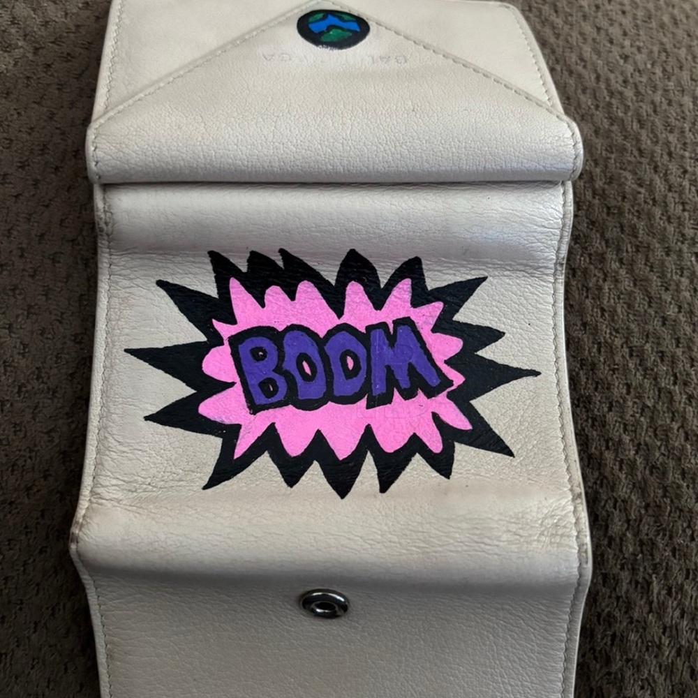 Balenciaga Wallet with Pink and Black 'BOOM' Design